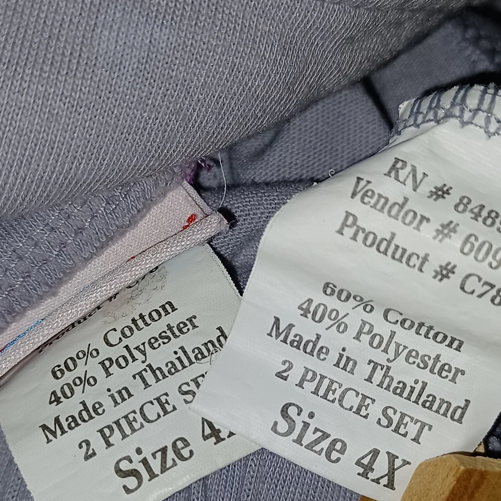 American Sweetheart 2 Piece Sweat Suit Size 4X - Picture 11 of 12